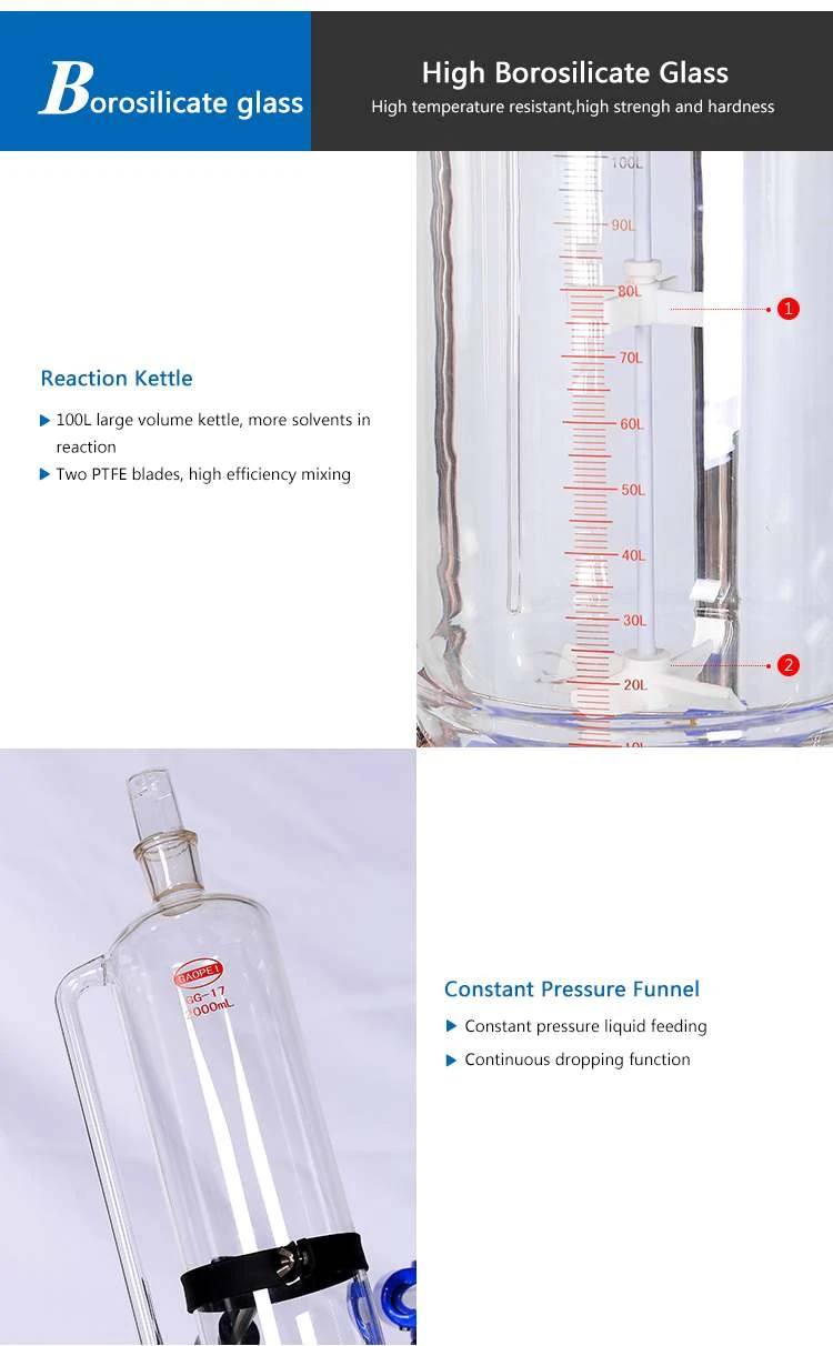 100L glass reactor