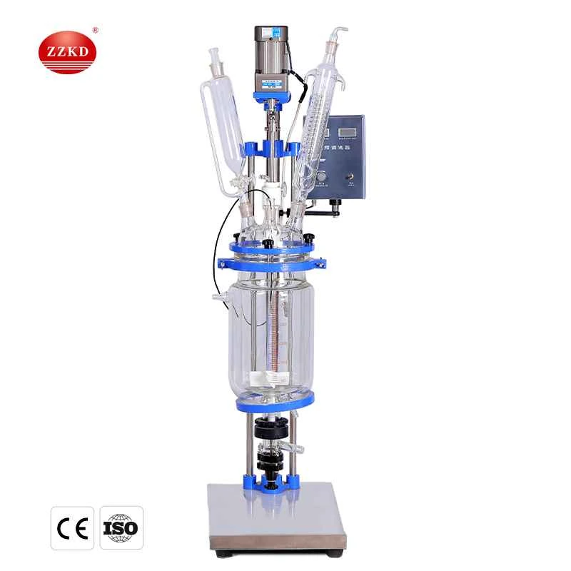 Jacketed glass reactor reaction vessel