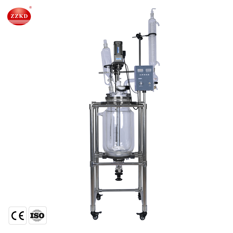 20L 50L laboratory glass jacketed reactor chemical installation