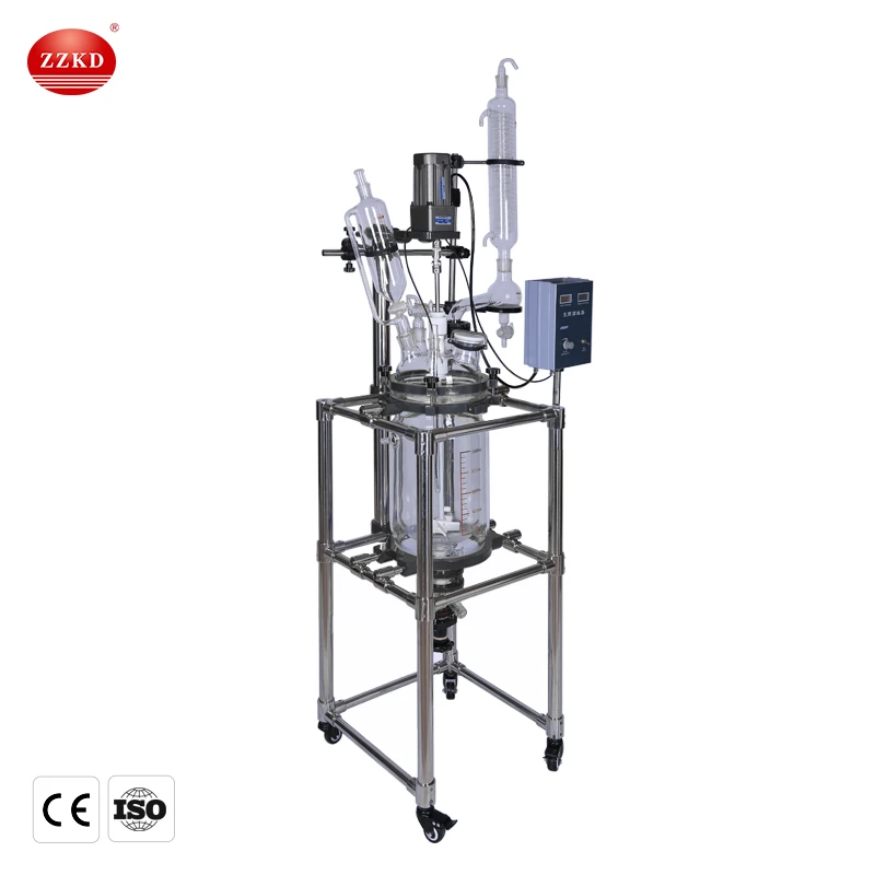 10L Jacketed Glass Reactors Vessel
