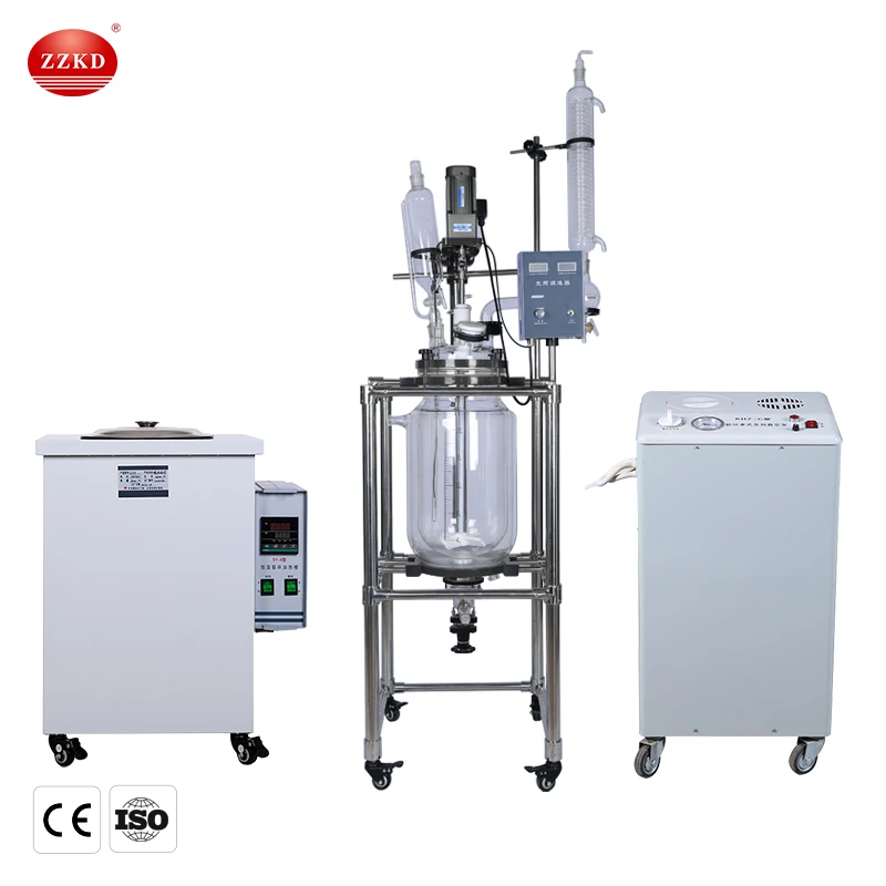10l jacketed glass reactors vessel