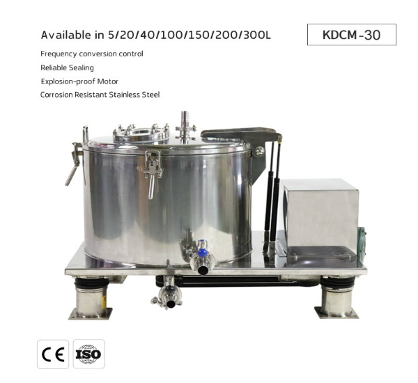 The stainless steel centrifuge equipment is made of 304 316 stainless steel, with a top discharge design, and the inner and outer surfaces are polished, which is strong and durable.